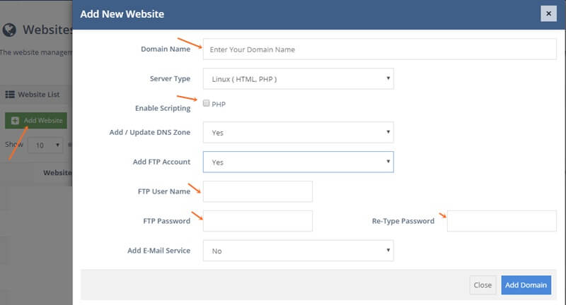 Connect domain with hosting