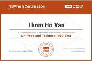 on-page seo certificate